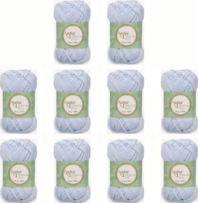 Image de 10x Anchor Creativa Fino – fil coton mercerisé pour crochet et tricot (color 00157)