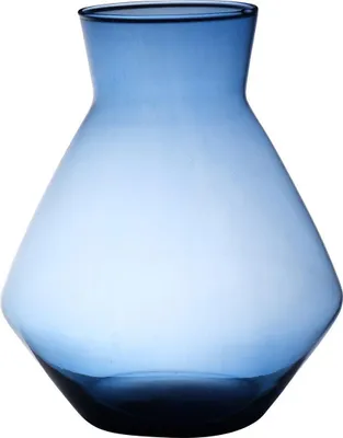 Produktbild von INNA-Glas Blumenvase RAMUNDA aus Glas, recycelt, blau-klar, 30 cm, Ø 25 cm - Farbige Vase
