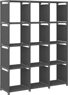 Obrázek produktu pro vidaXL Cube shelf 12 shelves grey 103x30x141 cm látka - police - police - úložné police - úložné police