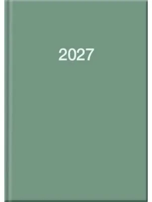 Obrázek produktu pro Kalendář A5 pro rok 2027, světle zelený, formát 21 x 15 cm, jeden den na dvě stránky