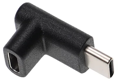 Produktbild von vhbw USB C Adapter 90° Winkel, abgewinkelter Adapter Stecker auf Buchse für Laptop, Notebook, etc - Eckadapter Schwarz