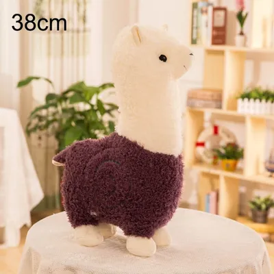 Productafbeelding van 38 cm Gras, modderpaard, alpaca, pop, pluche speelgoed (paars)