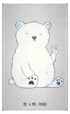 Produktbild von Mr. & Mrs. Panda Handtuch Eisbär Faul - Grau Pastell - Geschenk, frottierhandtuch, Klein, Nordpol, Bär, badezimmer, Gästetuch, Homeoffice, Teddy, Gäste-WC, Arbeit, Büro