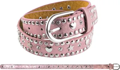 Produktbild von Gürtel Nieten Herz & Stern rosa 70 cm - bb-Klostermann 22549 - Kindergürtel