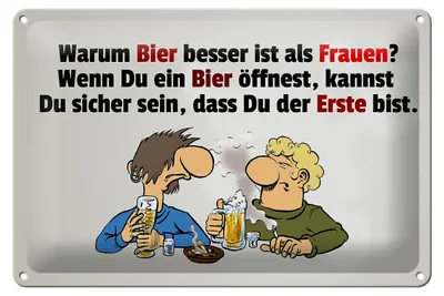 Produktbild von Blechschild Spruch 30x20cm Warum Bier besser ist als Frauen