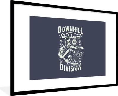 Produktbild von MuchoWow® MuchoWow® Gerahmtes Poster Skateboard - Helm - Retro 90x60 cm - Poster mit zchwarzem Bilderrahmen - Wanddekoration - Fotos
