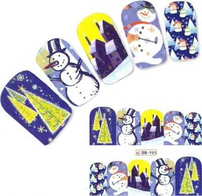 Produktbild von Tattoo Nail Art Schneemann Weihnachten Weihnachtsbaum Aufkleber Nagel Sticker