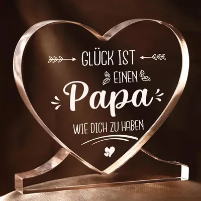 Produktbild von Herzförmige Acryl Dekoration für Papa, Vatertagsgeschenk, Geburtstag, Stiefvater, Männer