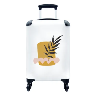 Produktbild von MuchoWow® Koffer Handgepäck Trolley Rollkoffer Kleine Reisekoffer mit 4 Rollen - Blatt - Natur - Abstrakt - Botanisch - Cabin Size < 55x40x23 cm & 55x40x20 cm - Fotokoffer - Kabinenkoffer - Boardgepäck - Reise-Box - Reisekoffer - Reisegepäck - Koffer mit Bild - Trolley für Kinder