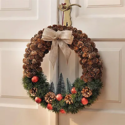 Produktbild von Dekokranz "Weihnachtszeit" Türkranz Ø 43 cm groß, Wandkranz, Weihnachtskranz, Weihnachtsdeko