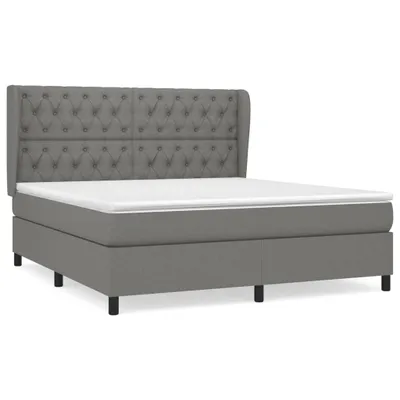 Produktbild von vidaXL Boxspringbett mit Matratze Dunkelgrau 160x200 cm Stoff