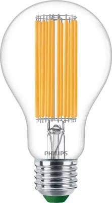 A clear studio shot of a Philips LED light bulb.