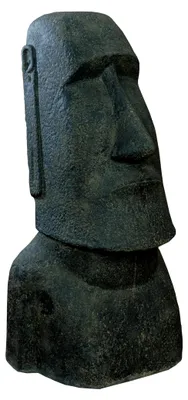Produktbild von Moai Kopf Steinguss Statue für Haus und Garten, 100 cm