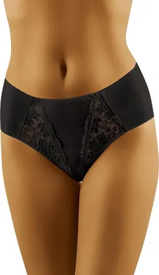 Produktbild von Wolbar Bequemer Damen Maxi-Slip Mit Spitze WB46 , Schwarz, XL