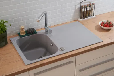 Produktbild von respekta Cristalite Massivgranitspülen 1 Becken Orlando 86 x 50