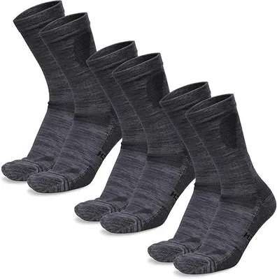 Produktbild von Wolle Wandersocken für Männer und Frauen - Charcoal (3er-Pack, 37-42)