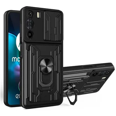 Zdjęcie produktu dla Hybrid Armor Camshield etui Motorola Moto G62 5G pancerny pokrowiec z osłoną na aparat czarne