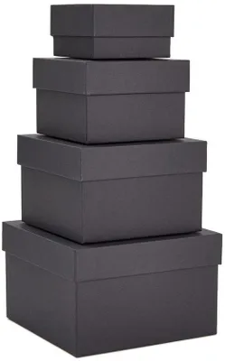 Produktbild von Verschikbare Stapelboxen - Set van 4 - Raumsparende Stapelboxen - Größen 3,5 x 2,0 bis 16,5 x 10,2 cm - Dekorative Geschenkboxen