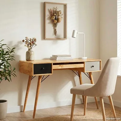 Produktbild von vidaXL Schreibtisch Braun 110 x 55 x 76 cm Massivholz Mango