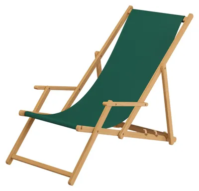Produktbild von Holz-Liegestuhl, Gartenliege mit viel Zubehör nach Wahl Stofffarbe grün V-10-304N