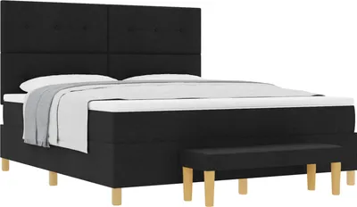 Obrázok produktu pre vidaXL Boxspringová posteľ s čelom, čierna, 200 x 180 cm, látka