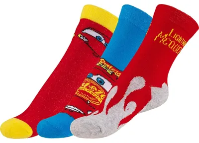 Produktbild von Kindersocken Cars 2 - Set aus 3 Paaren - 31-34 - Rot,Gelb,Blau,Grau