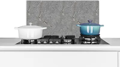 Produktbild von KitchenYeah®  Spritzschutz Küche - Küchenrückwand - Wandschutz für Herd und Spüle - Beton - Muster - Stein 60x30 - Alu-Dibond (Alternative zum Spritzschutz aus Glas) - Hitzebeständig - Herdspritzschut