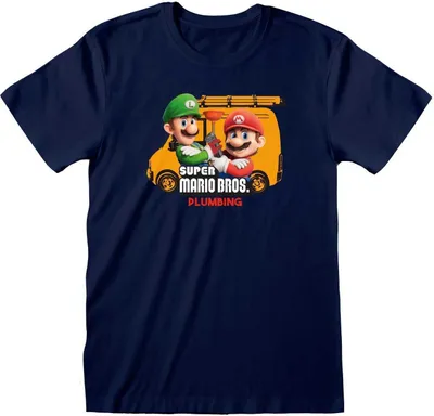 Produktbild von Super Mario Bros T-Shirt L Navy Uni Plumbing