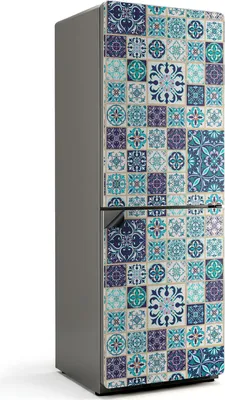 Zdjęcie produktu dla Wzór mozaiki w kafelkach - Magnetyczna osłona lodówki - Folia dekoracyjna magnetyczna do kuchni - Magnetyczna dekoracja lodówki - Samoprzylepna tablica magnetyczna - Folia magnetyczna na drzwi lodówki - 70x190 cm