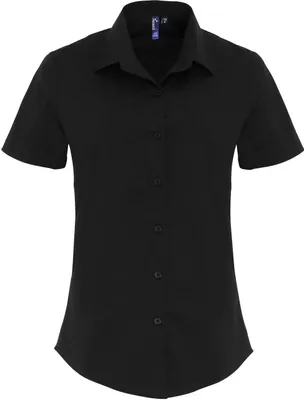 Produktbild von Premier - Formelles Hemd für Damen  kurzärmlig PC5841 (M) (Schwarz)