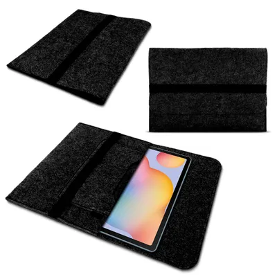 Produktbild von Sleeve Tasche für Samsung Galaxy Tab S10 S9 S8 Plus / FE Hülle Filz SchutzhülleFarbe:Dunkel Grau