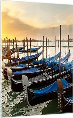 Produktbild von Bilder auf glas - Einteilig - Venedig Gondel - 70x100cm - Glasbilder - Wandbilder - Bilder - zum Aufhängen bereit - Wanddekoration aus Glas - Glas Bilder - Wandbild auf Glas - GPA70x100-3531