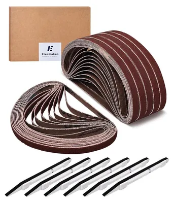 Productafbeelding van Schuurpapier set, 66-delig, met handschuurmachine en schuurbanden van 7x320mm, korrelgrofte 80-600