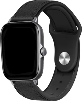 Produktbild von Strap-it Xiaomi Amazfit GTS 2 Leder-Hybridarmband (Schwarz)