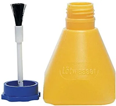 Immagine prodotto di STUBAI flacone di liquido per saldature giallo con tappo e pennello 100ml - 284203