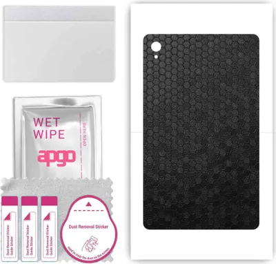 Produktbild von apgo Rückseite Schutzfolie, Skin, kompatibel mit TCL 10 TabMid 4G, Hinten Displayschutzfolie aus Vinylfolie, kratzfest, einfache Montage - Schwarze Honigwabe