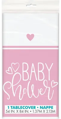 Produktbild von Kunststoff-Tischdecke Baby Shower rosa 137 x 213 cm für Mädchen - Einheitsgröße