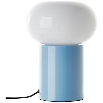 Produktbild von BRILLIANT blaue Tischleuchte mit weißem Glas DAENY | 27 cm Höhe | E27 | Metall/Glas