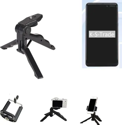 Produktbild von K-S-Trade Stativ Tisch-Ständer Dreibein Handy-Stativ Ständer kompatibel mit Nokia Nokia 6 (2018) Mini-Stativ Smartphone Tripod Handy-Stativ aus