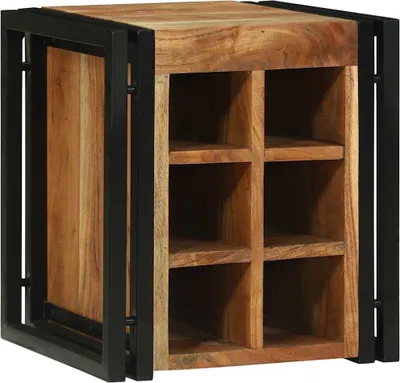 Productafbeelding van vidaXL Wijnrek, bruin en zwart, 35 x 35 x 39 cm, massief acaciahout