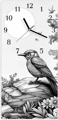 Produktbild von Wanduhr aus Glas mit Motiv Natur Illustration- 30 x 60 cm - inkl. Aufhängesystem