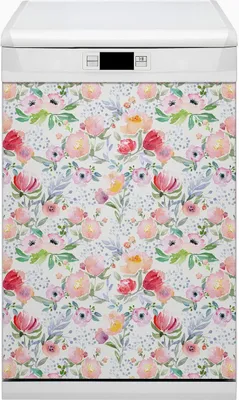 Produktbild von Magnet Folie für Geschirrspüler Küche Magnetmatte 45x80 cm  Dekor Geschirrspüle  - Blumenpastelle