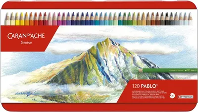 Image de CARAN D'ACHE 666420 CARAN D'ACHE Crayons de couleur PABLO, étui métallique de 120 pièces
