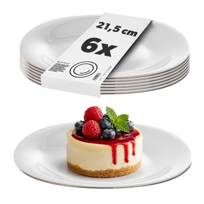 Produktbild von KADAX Dessertteller,  Spülmaschinengeeignetes Teller 6 Set, Kuchenteller aus verstärkten Glas, moderne Frühstücksteller, Speiseteller für Kuchen