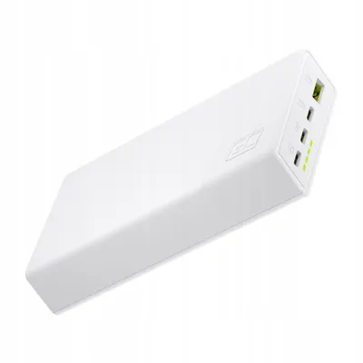 Zdjęcie produktu dla Powerbank Green Cell 20000Mah 22.5W 3X Usb-C 1X Usb-A Szybkie Ładowanie Biały