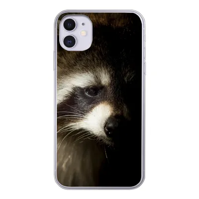 Produktbild von MuchoWow® Handyhülle Schutzhülle Hülle für iPhone 11 Waschbär - Wilde Tiere - Schwarz Silikon Softcase Handy Hülle - Handytasche