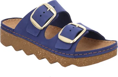 Obrázok produktu pre Rohde dámske mule z nubukovej kože so zlatou prackou letná farba Foggia-D 6222, veľkosť:42 EU, farba:Blue