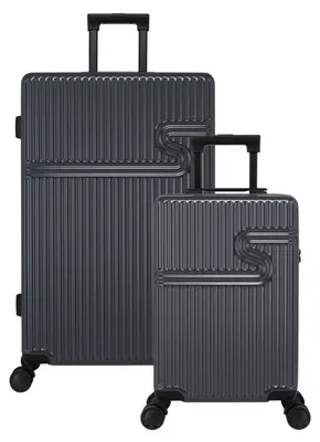 Produktbild von Signature Kofferset 2-teilig - Handgepäck Koffer 28L-  Reisekoffer 86L - Hartschale Trolley Koffer - TSA-Zahlenschloss - Charcoal Gray
