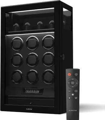 Zdjęcie produktu dla KlarsteinSecureTouch rotomat, 9+4 zegarków, silnik Mabuchi, lakier fortepianowy, 41 trybów, blokada, diody LED