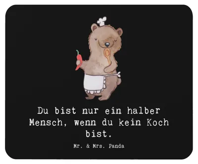 Produktbild von Mr. & Mrs. Panda Mauspad Koch Herz - Schwarz - Geschenk, Chefkoch, mausteppich, Mousepad, pc, Restaurant, computermatte, Lustig, Spruch, Mouse Pad